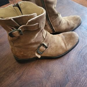 Mens Frye Buckled Suede Ankle Boot